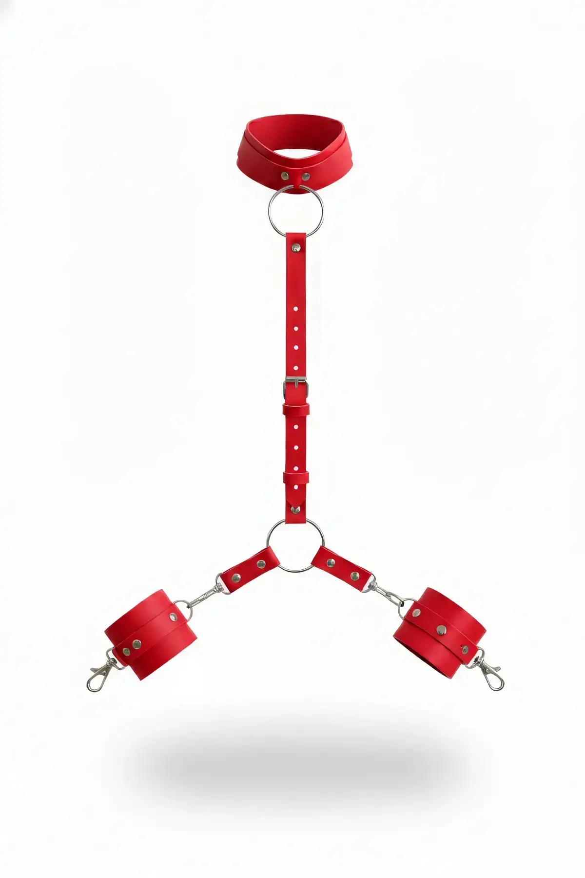 135545.webp Kırmızı Deri Boyunluklu El Kelepçesi Seti SH743 - Image 1