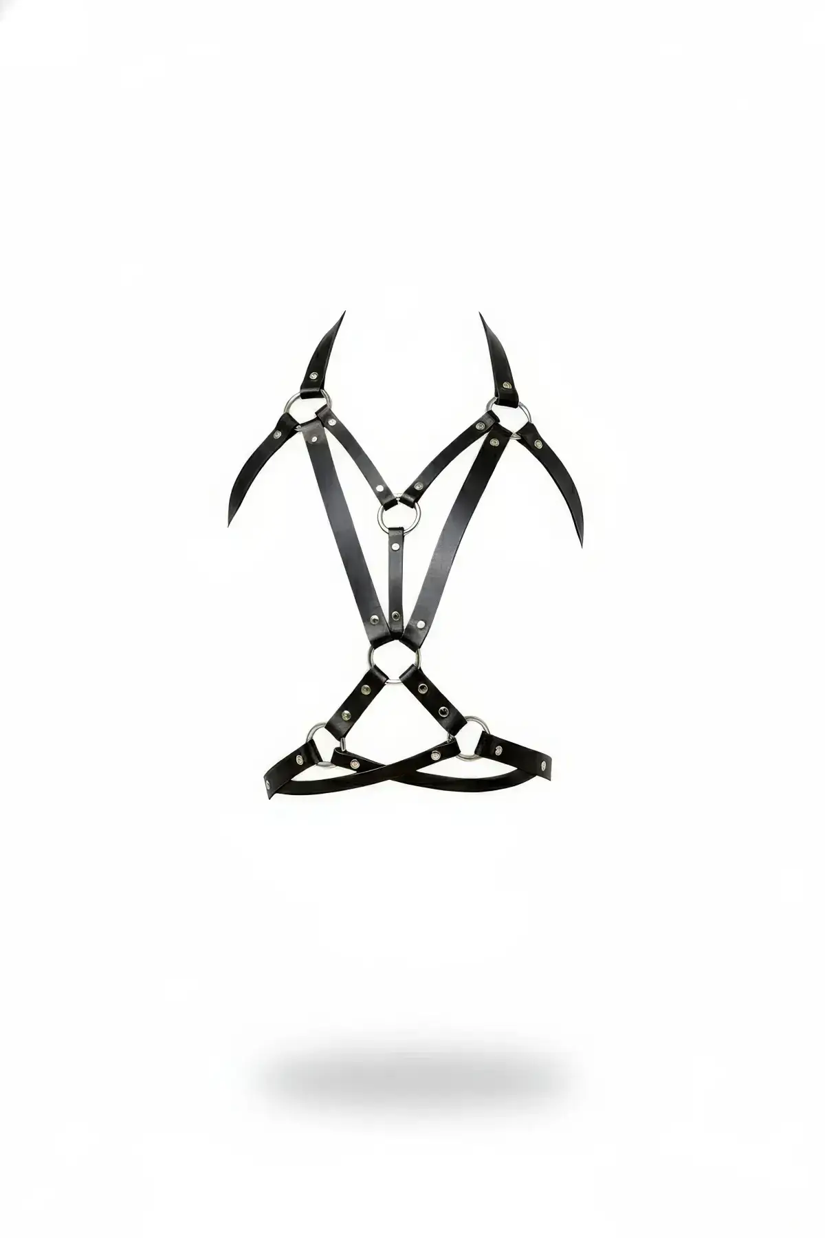 Black Women's Belt with Metal Ring Body Accessory - SH744