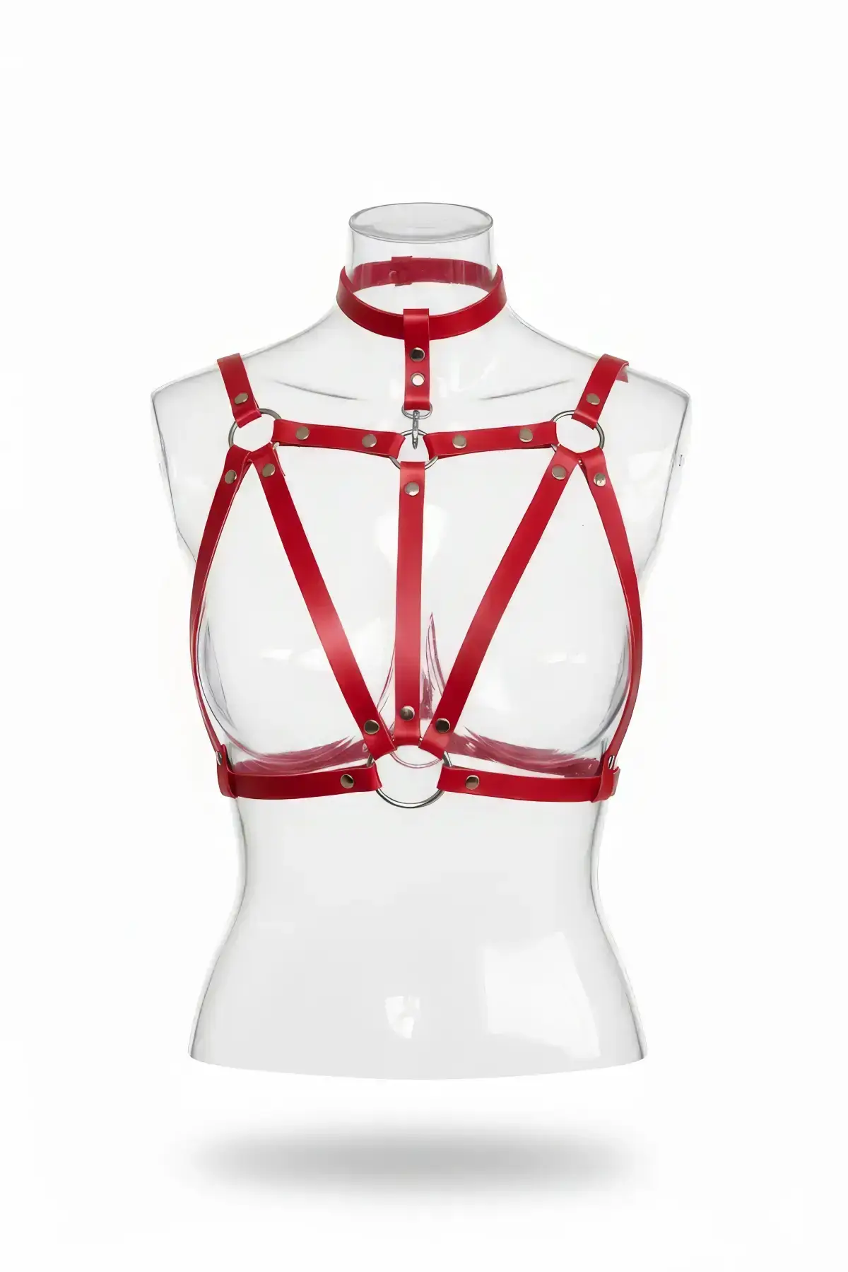 Red Women's Faux Leather Body Belt - SH747