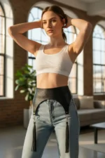 Black Women's Belt with Thick Tassels and Wide Waist - SH755 - Image 2