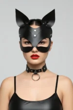 Black Mask Leather Cat Ear Costume - SH789 - Image 5