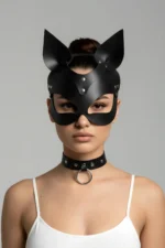 Black Mask Leather Cat Ear Costume - SH789 - Image 7