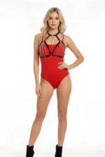 Black Chest Harness with Chain Detail Collar Accessory - SH805 - Image 6