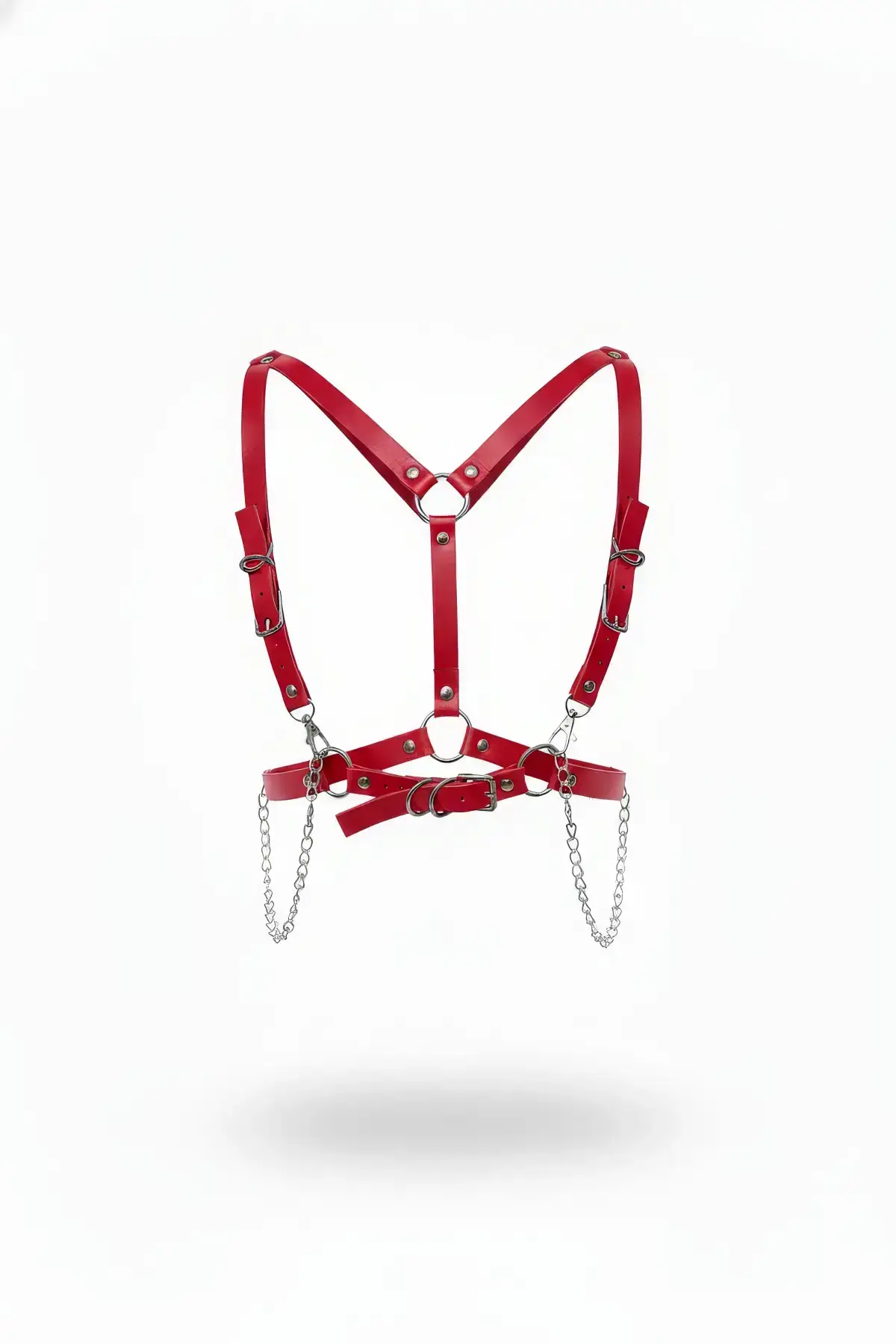 Red Women's Belt with Chain Detail Body Accessory - SH810