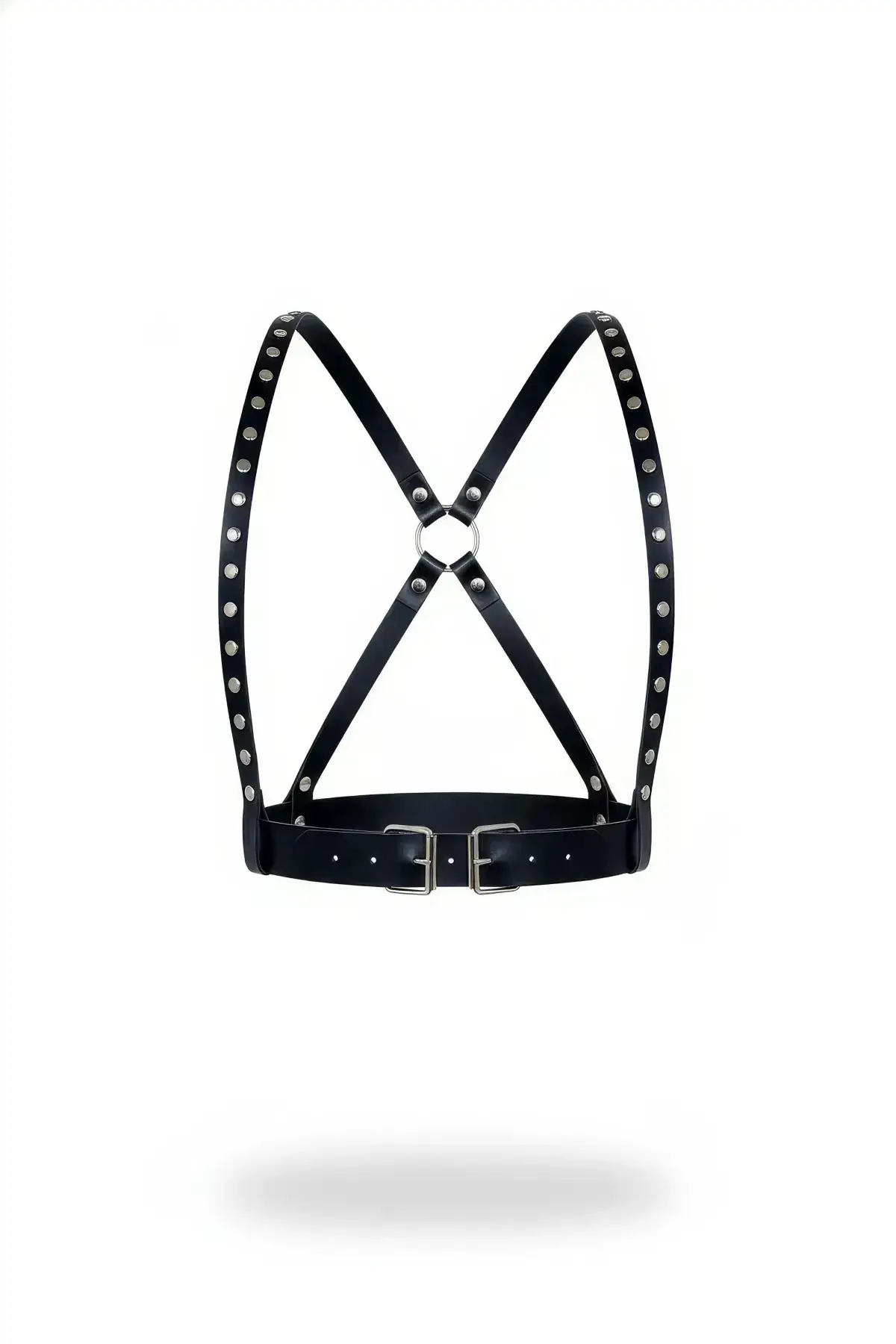 Black Women's Belt Studded Crossbody Accessory - SH817