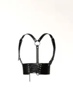 Black Women's Belted Corset Detail Wide Waist Accessory - SH822
