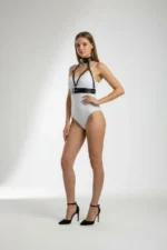 Black Women's Leather Belt Body Accessory with Ring Detail - SH841 - Image 2