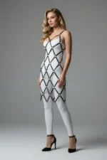 Siyah Baklava Desenli Halka Detaylı Deri Etek SH844