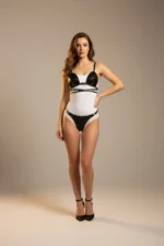 Black Harness Set with Studded Leather Bralette Detail - SH849 - Image 2