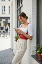 Red Women's Belted Corset Detail Wide Waist Accessory - SH855 - Image 2