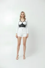 Black Women's Belt Faux Leather Corset Detail Body Accessory - SH872 - Image 4