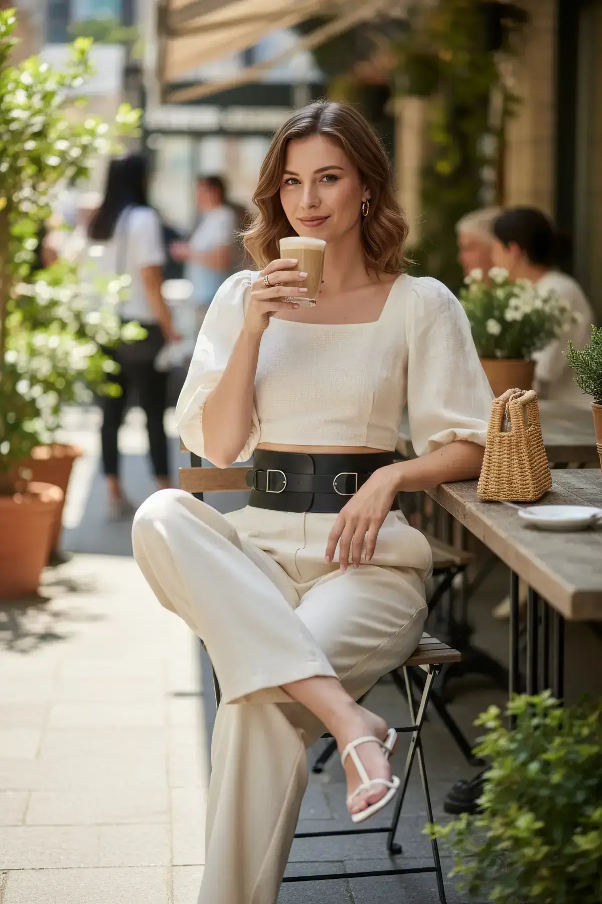 Black Women's Belt with Thick D-Ring Buckle Waist Accessory - SH875