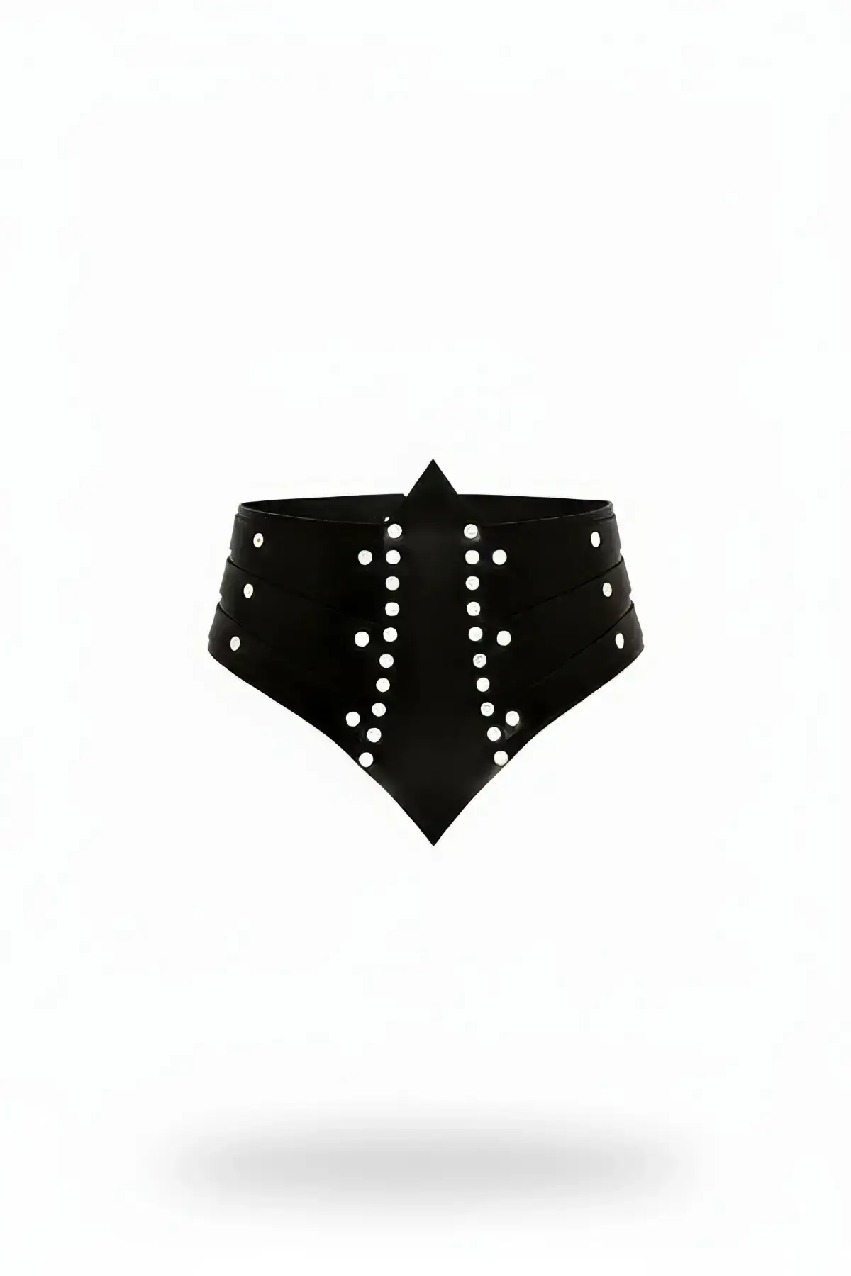 Black Women's Belt with Stud Detail Thick Corset Belt - SH905