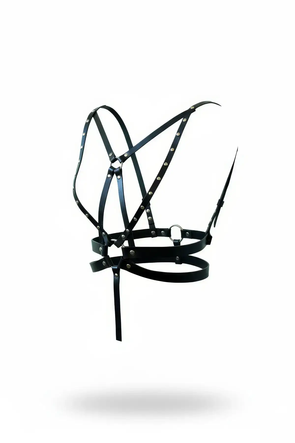 Black Women's Belt Multi-Strap Leather Body Accessory - SH909