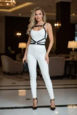 Black Women's Belt with Multiple Buckle and Ring Detail - SH912 - Image 4