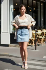 Black Women's Belt with Thick Ring Buckle Waist Accessory - SH920 - Image 3