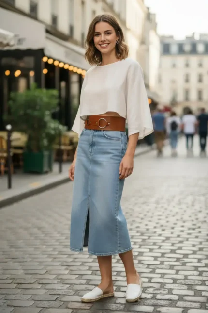 Women's Belt with Thick Loop Buckle, High Waist - SH920