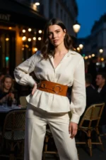 Women's Belt with Thick Loop Buckle, High Waist - SH920 - Image 3