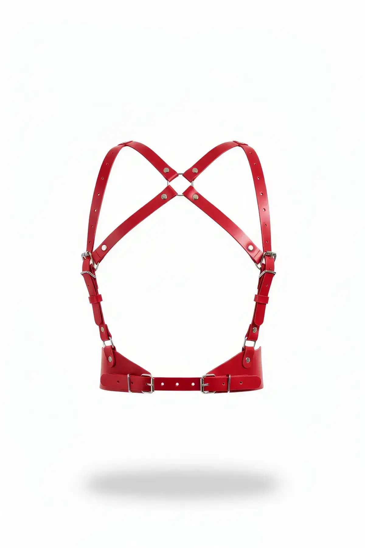 Red Women's Belt with Cross Detail Body Accessory - SH925
