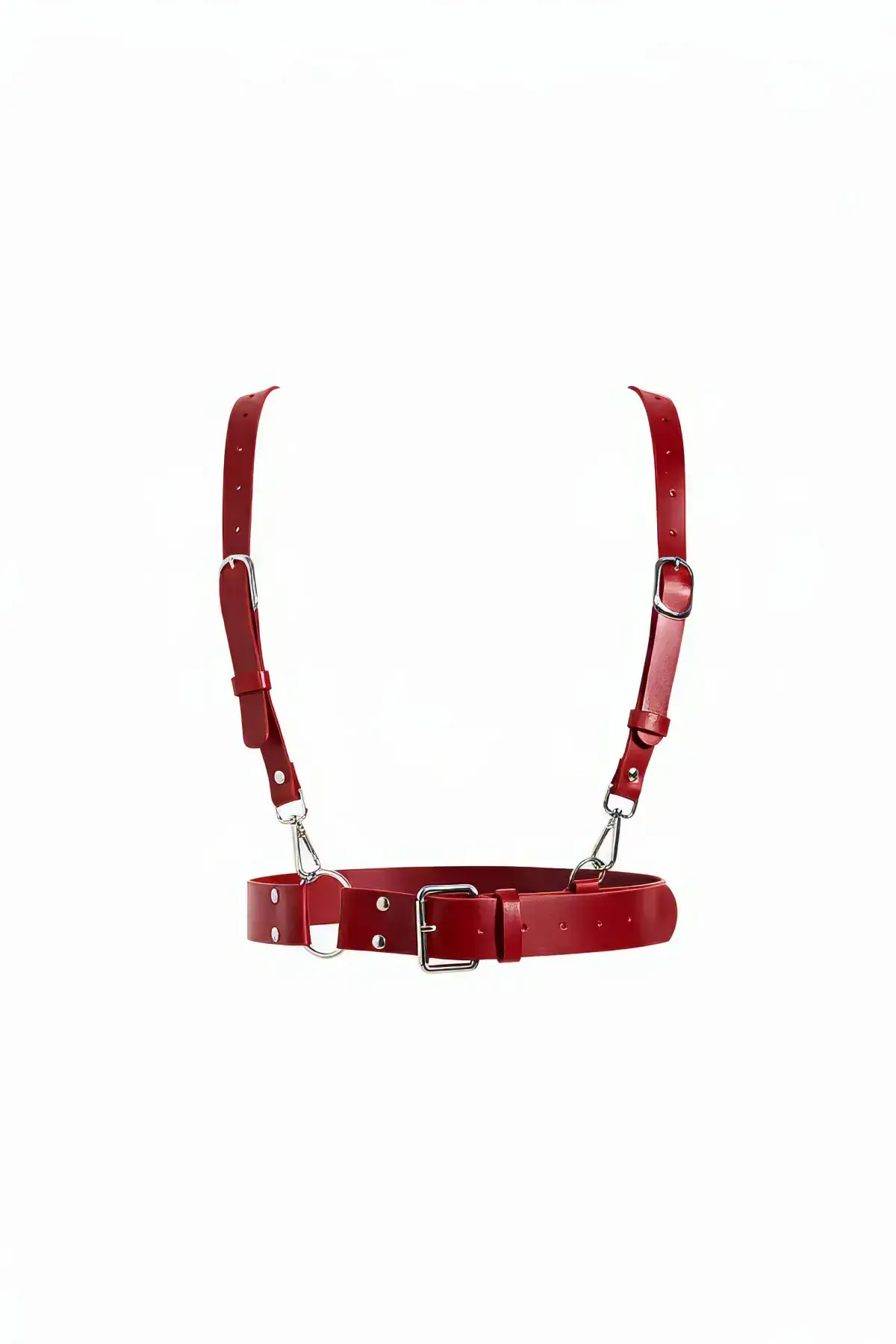 Red Women's Belt Harness Detailed Leather Body Accessory - SH934