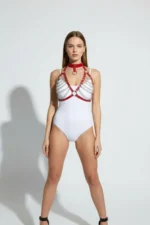 Red Women's Belt with Chain Detail Body Accessory - SH945 - Image 4