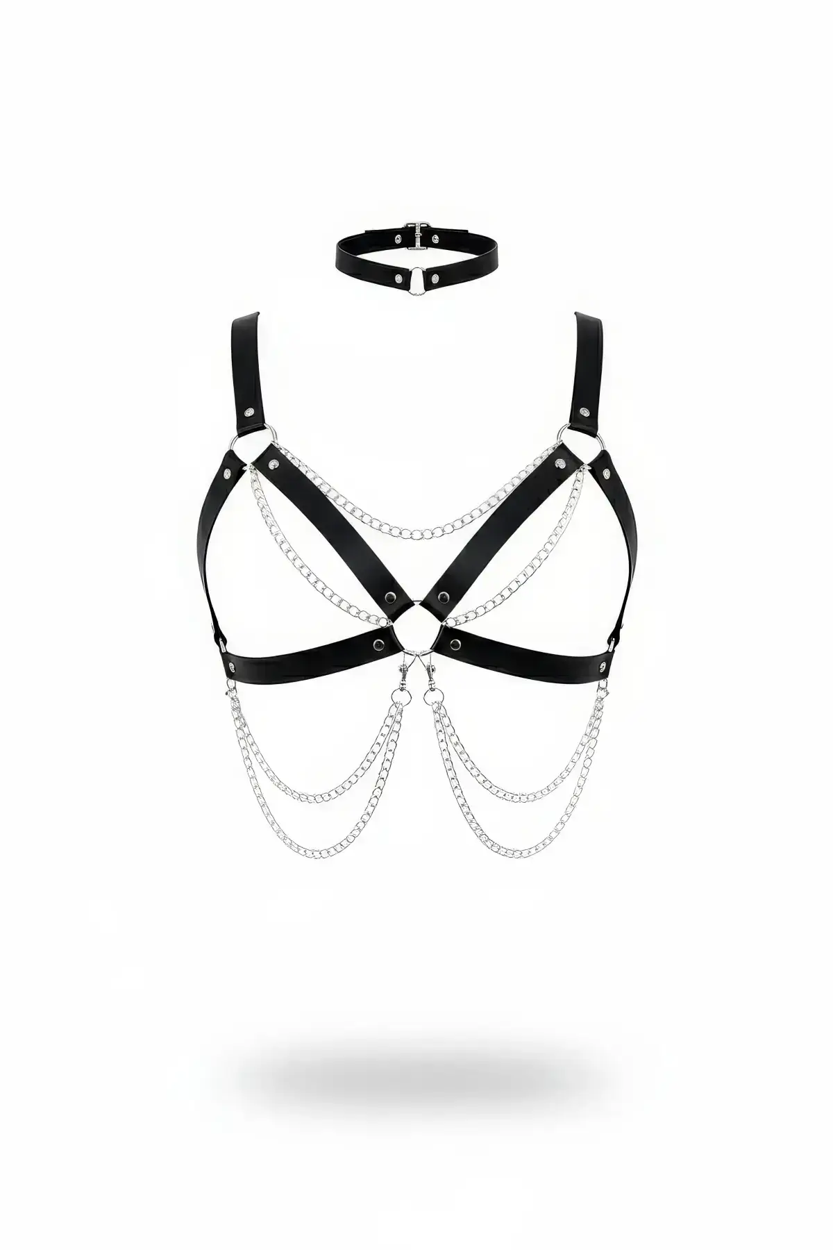 Black Women's Belt with Chain Detail Body Accessory - SH952