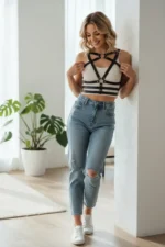 Black Women's Leather Belt Multi-Strap Body Accessory - SH955