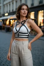 Black Women's Leather Belt Multi-Strap Body Accessory - SH955 - Image 3