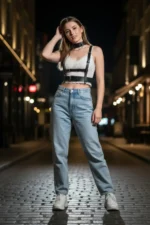 Black Women's Belt Body Harness Detailed Waist Accessory - SH959 - Image 2