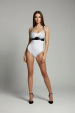 Black Chest Harness Leather Body Jewelry with Chain Detail - SH964 - Image 2