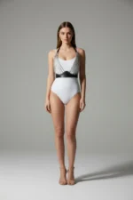 Black Chest Harness Leather Body Jewelry with Chain Detail - SH964 - Image 3