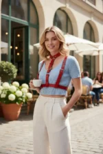 Red Women's Belt Collar Detail Multi-Strap Accessory - SH969 - Image 5