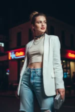 Siyah Deri Gümüş Metal Zımbalı Choker Kolye SH975 - Image 3