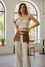 Women's Leather Belt Wide Layered Waist Accessory - SH985