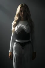 Gümüş Zincir Detaylı Püsküllü Deri Mini Etek SH994 - Image 6