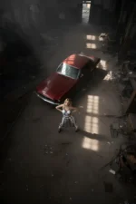 Siyah Kafes Detaylı Midi Boy Deri Etek SH1013 - Image 3