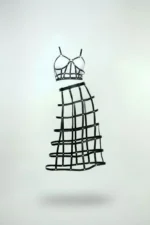 Siyah Kafes Detaylı Midi Boy Suni Deri Etek SH1013