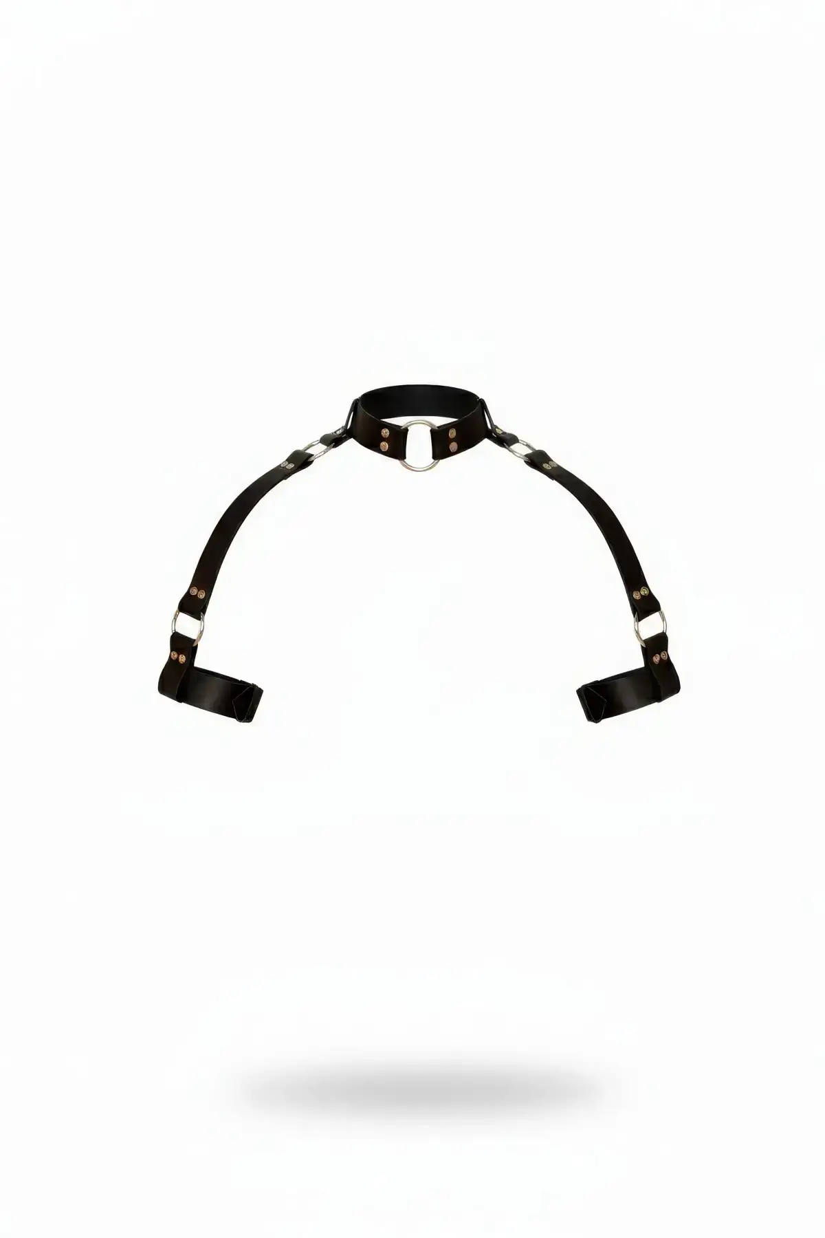 Black Women's Belt with O-Ring Detail, Leather Body Accessory - SH1035