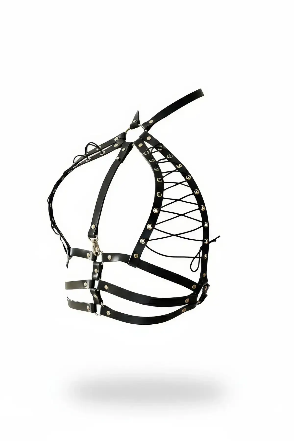 Black Women's Belted Multi-Strap Body Accessory - SH1077