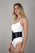 Black Women's Belt Thick Corset Studded Waist Accessory - SH1087 - Image 3