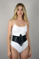 Black Women's Belt Thick Corset Studded Waist Accessory - SH1087 - Image 5