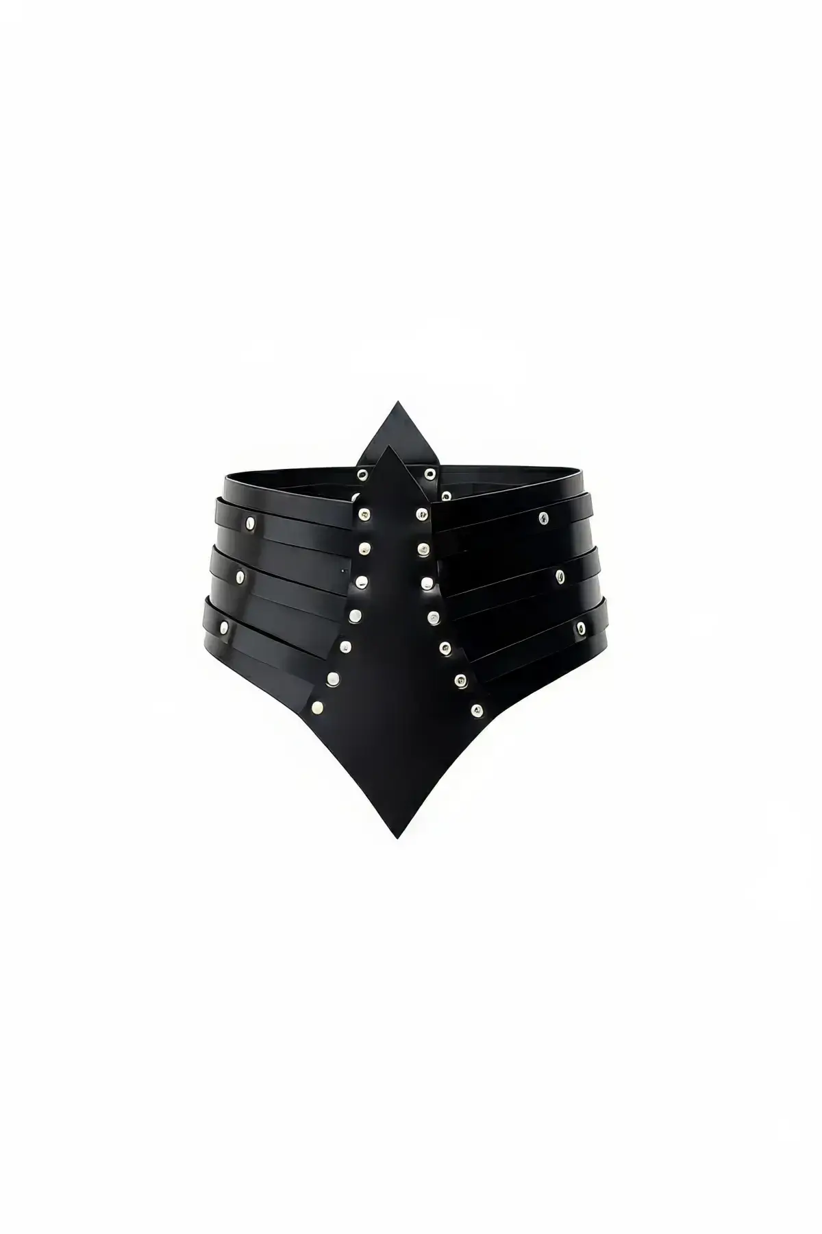 Black Women's Belt Wide Stud Detail Corset Belt - SH1087