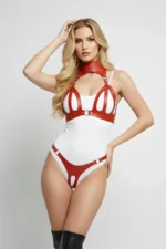 Harness Set Leather Buckle High Collar Body Accessory - SH1089