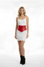 Red Women's Wide Belt Corset Waist Accessory - SH1112