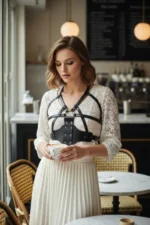 Black Women's Belt Faux Leather Studded Body Accessory - SH1146 - Image 2