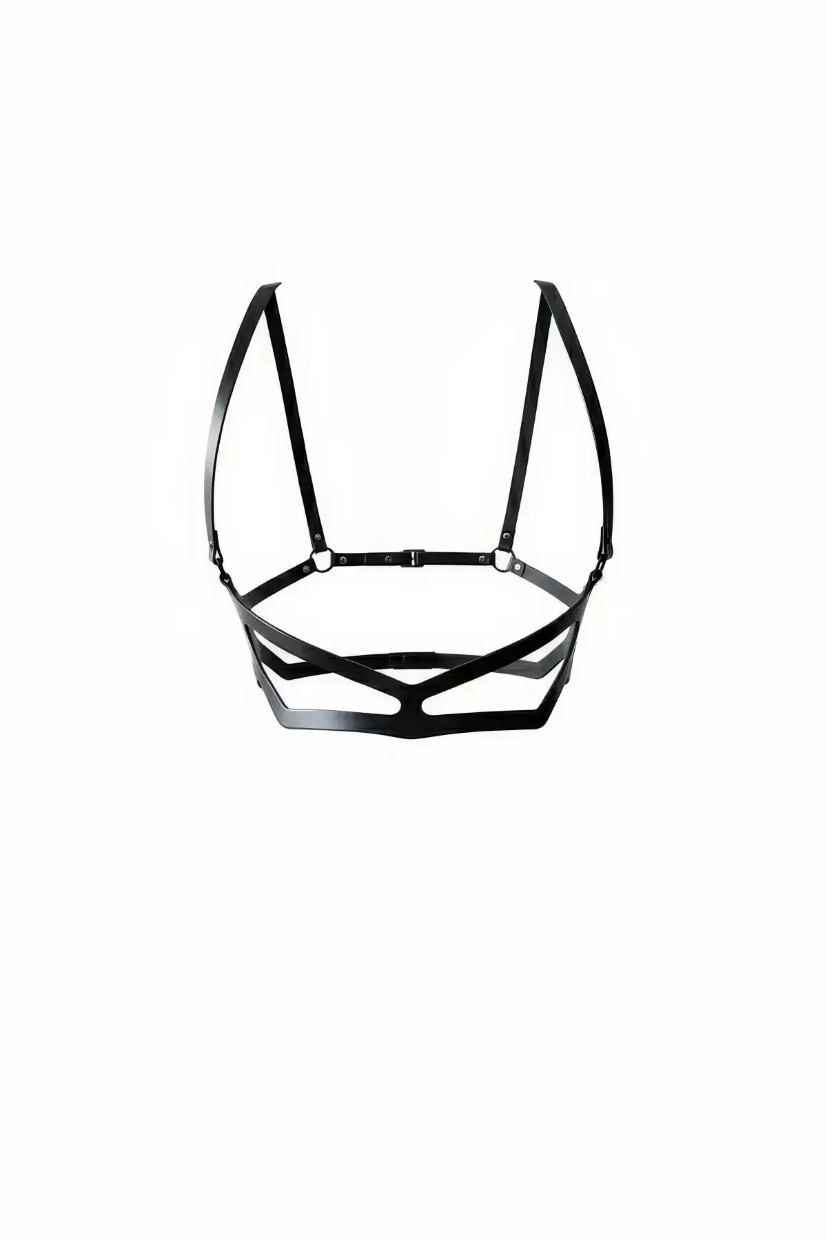 Black Women's Belt, Leather Effect, Multi-Strap Body Belt - SH1150