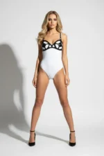 Black Chest Harness Leather Detail Cage Bralette - SH1155