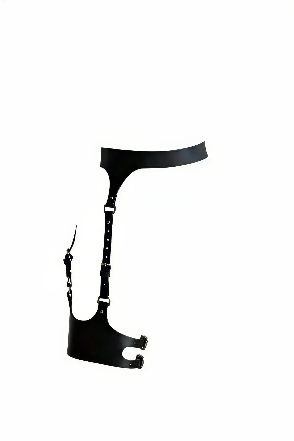 Black Garter Harness Leather Buckle Adjustable Leg Accessory - SH1159