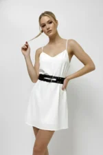 Black Women's Belt with Double Buckle, Thick Waist Accessory - SH1203 - Image 6