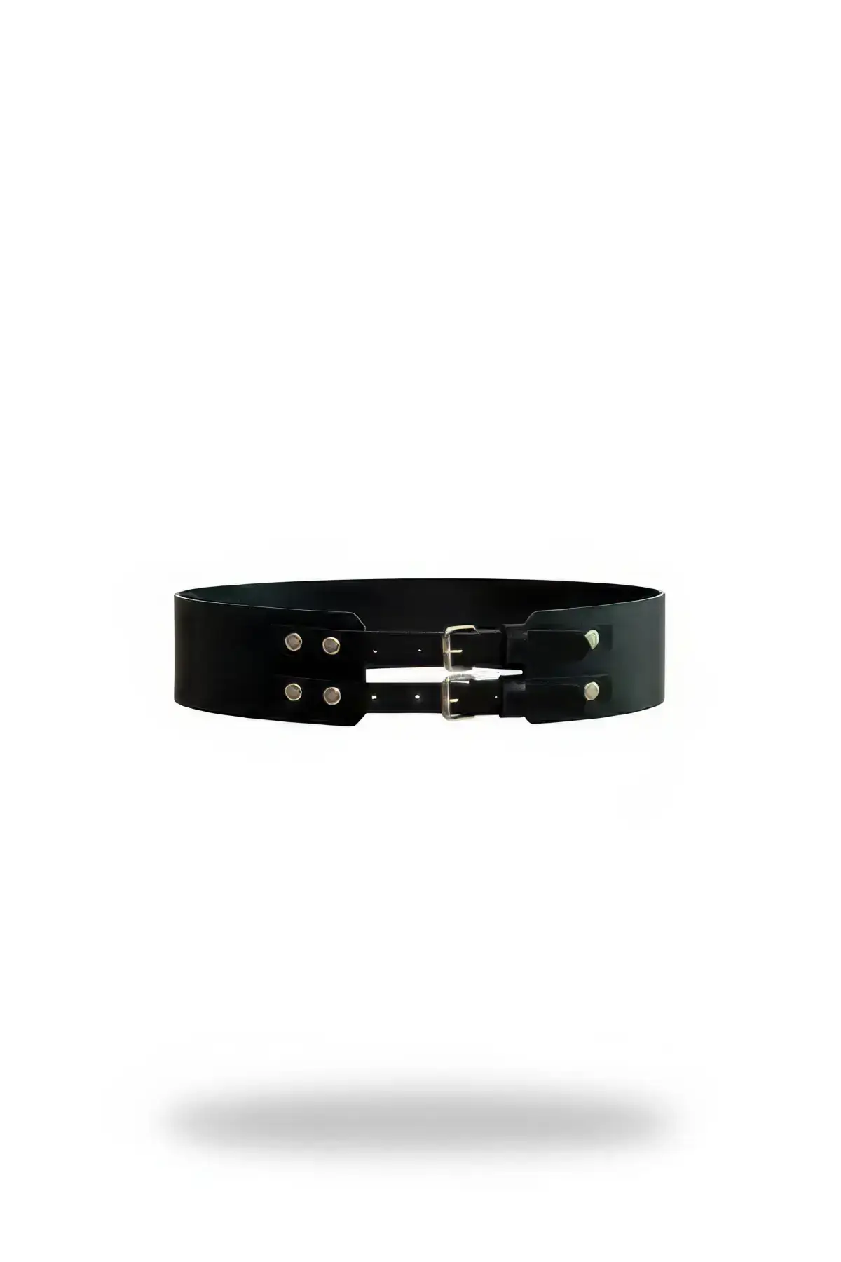 Black Women's Wide Corset Belt with Stud Detail - SH1203